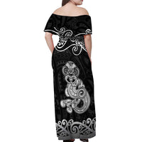 Te Reo Maori Tiki Inspired Art Off Shoulder Maxi Dress LT9 - Polynesian Pride