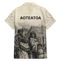 Whanau Maori Language Family Matching Off The Shoulder Long Sleeve Dress and Hawaiian Shirt Te Reo Maori Inspired Art