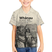 Whanau Maori Language Family Matching Off Shoulder Maxi Dress and Hawaiian Shirt Te Reo Maori Inspired Art