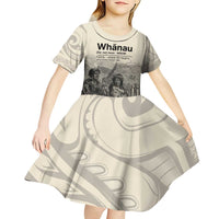 Whanau Maori Language Kid Short Sleeve Dress Te Reo Maori Inspired Art