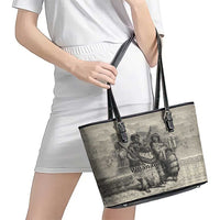 Whanau Maori Language Leather Tote Bag Te Reo Maori Inspired Art LT9 - Polynesian Pride