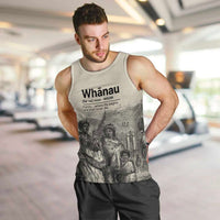 Whanau Maori Language Men Tank Top Te Reo Maori Inspired Art LT9 Nude - Polynesian Pride