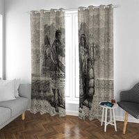 Whanau Maori Language Window Curtain Te Reo Maori Inspired Art LT9 With Grommets Nude - Polynesian Pride
