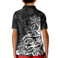 Polynesian Sunset Plumeria Kid Polo Shirt Pacific Island Tribal Black Style LT9 - Polynesian Pride