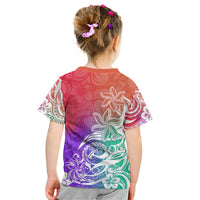 Polynesian Sunset Plumeria Kid T Shirt Pacific Island Tribal Blossom Style LT9 - Polynesian Pride