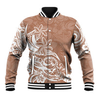 Polynesian Sunset Plumeria Baseball Jacket Pacific Island Tribal Nude Style LT9 Unisex Nude - Polynesian Pride