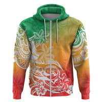 Polynesian Sunset Plumeria Hoodie Pacific Island Tribal Reggae Style LT9 - Polynesian Pride