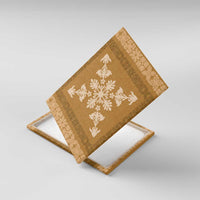 Hawaiian Quilt Block Design Canvas Wall Art Gold Hawaii Culture Motifs - Polynesian Pride