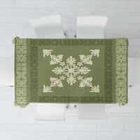 Hawaiian Quilt Block Design Tablecloth Lime Hawaii Culture Motifs - Polynesian Pride