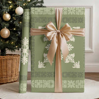 Hawaiian Quilt Block Design Wrapping Paper Lime Hawaii Culture Motifs - Polynesian Pride