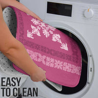 Hawaiian Quilt Block Design Bathroom Set Pink Hawaii Culture Motifs - Polynesian Pride