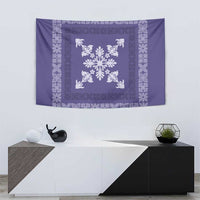 Hawaiian Quilt Block Design Tapestry Purple Hawaii Culture Motifs - Polynesian Pride