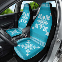 Hawaiian Quilt Block Design Car Seat Cover Teal Hawaii Culture Motifs - Polynesian Pride