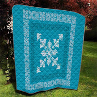Hawaiian Quilt Block Design Quilt Teal Hawaii Culture Motifs - Polynesian Pride