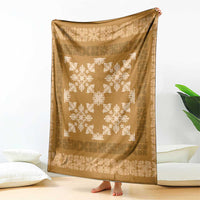 Hawaiian Quilt Pattern Blanket Gold Hawaii Culture Tropical - Polynesian Pride