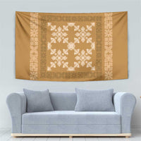 Hawaiian Quilt Pattern Tapestry Gold Hawaii Culture Tropical - Polynesian Pride