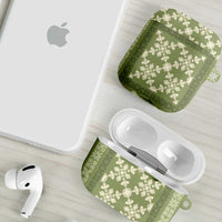 Hawaiian Quilt Pattern AirPods Case Lime Hawaii Culture Tropical LT9 - Polynesian Pride