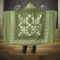 Hawaiian Quilt Pattern Hooded Blanket Lime Hawaii Culture Tropical - Polynesian Pride