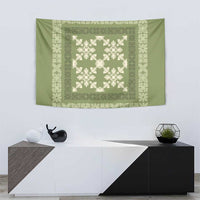 Hawaiian Quilt Pattern Tapestry Lime Hawaii Culture Tropical - Polynesian Pride