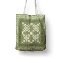 Hawaiian Quilt Pattern Tote Bag Lime Hawaii Culture Tropical - Polynesian Pride