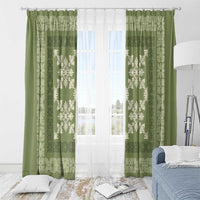 Hawaiian Quilt Pattern Window Curtain Lime Hawaii Culture Tropical - Polynesian Pride