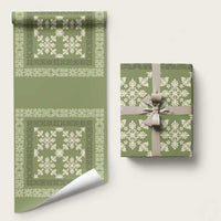 Hawaiian Quilt Pattern Wrapping Paper Lime Hawaii Culture Tropical - Polynesian Pride