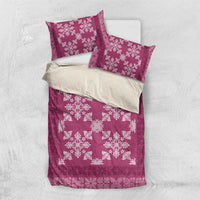 Hawaiian Quilt Pattern Bedding Set Pink Hawaii Culture Tropical - Polynesian Pride