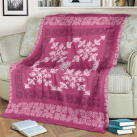 Hawaiian Quilt Pattern Blanket Pink Hawaii Culture Tropical - Polynesian Pride