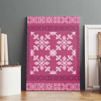 Hawaiian Quilt Pattern Canvas Wall Art Pink Hawaii Culture Tropical - Polynesian Pride