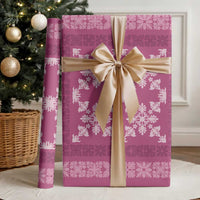 Hawaiian Quilt Pattern Wrapping Paper Pink Hawaii Culture Tropical - Polynesian Pride