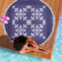 Hawaiian Quilt Pattern Beach Blanket Purple Hawaii Culture Tropical - Polynesian Pride