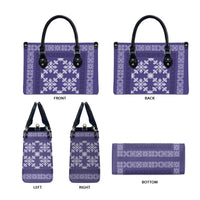 Hawaiian Quilt Pattern Leather Bag Purple Hawaii Culture Tropical - Polynesian Pride
