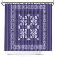 Hawaiian Quilt Pattern Shower Curtain Purple Hawaii Culture Tropical - Polynesian Pride
