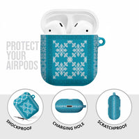 Hawaiian Quilt Pattern AirPods Case Teal Hawaii Culture Tropical LT9 - Polynesian Pride