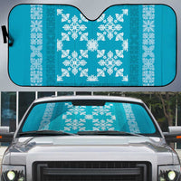 Hawaiian Quilt Pattern Auto Sun Shade Teal Hawaii Culture Tropical - Polynesian Pride