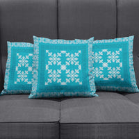 Hawaiian Quilt Pattern Pillow Cover Teal Hawaii Culture Tropical - Polynesian Pride