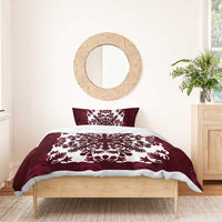 Palm Leaf Quilt Pattern Bedding Set Hawaii Culture Floral - Polynesian Pride