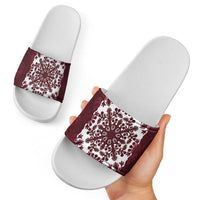 Palm Leaf Quilt Pattern Slide Sandals Hawaii Culture Floral - Polynesian Pride