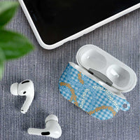 Blue Tropical Floral Palaka AirPods Case Hawaiian Quilt Pattern LT9 - Polynesian Pride