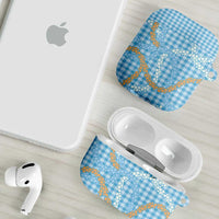 Blue Tropical Floral Palaka AirPods Case Hawaiian Quilt Pattern LT9 - Polynesian Pride