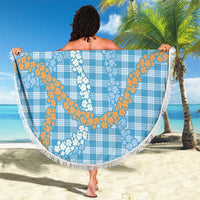 Blue Tropical Floral Palaka Beach Blanket Hawaiian Quilt Pattern - Polynesian Pride
