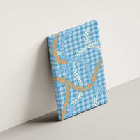 Blue Tropical Floral Palaka Canvas Wall Art Hawaiian Quilt Pattern - Polynesian Pride