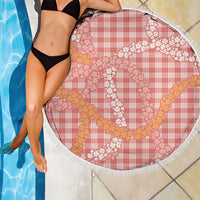 Pink Tropical Floral Palaka Beach Blanket Hawaiian Quilt Pattern - Polynesian Pride