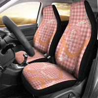 Pink Tropical Floral Palaka Car Seat Cover Hawaiian Quilt Pattern - Polynesian Pride
