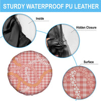 Pink Tropical Floral Palaka Spare Tire Cover Hawaiian Quilt Pattern - Polynesian Pride