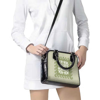 Green Ulu Palaka Quilt Pattern Shoulder Handbag Hawaii Culture Breadfruit LT9 - Polynesian Pride