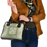 Green Ulu Palaka Quilt Pattern Shoulder Handbag Hawaii Culture Breadfruit LT9 - Polynesian Pride