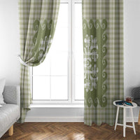 Green Ulu Palaka Quilt Pattern Window Curtain Hawaii Culture Breadfruit LT9 - Polynesian Pride