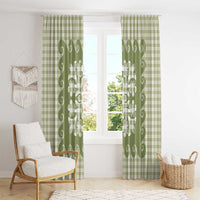 Green Ulu Palaka Quilt Pattern Window Curtain Hawaii Culture Breadfruit LT9 - Polynesian Pride