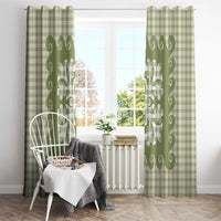 Green Ulu Palaka Quilt Pattern Window Curtain Hawaii Culture Breadfruit LT9 - Polynesian Pride